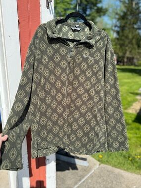Columbia Olive Green Diamond-Print Fleece Half-Zip